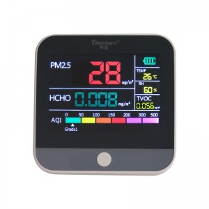 LCD 센서 PM2.5 감지기 휴대용 HCHO 대기 품질 모니터 TVOC 테스터 조명 유지 리튬 배터리 충전식 자동차 감지기